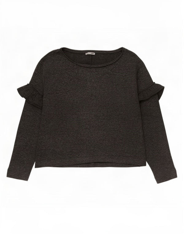 Zara Damen Top Langarm UK 14 Mittelgrau