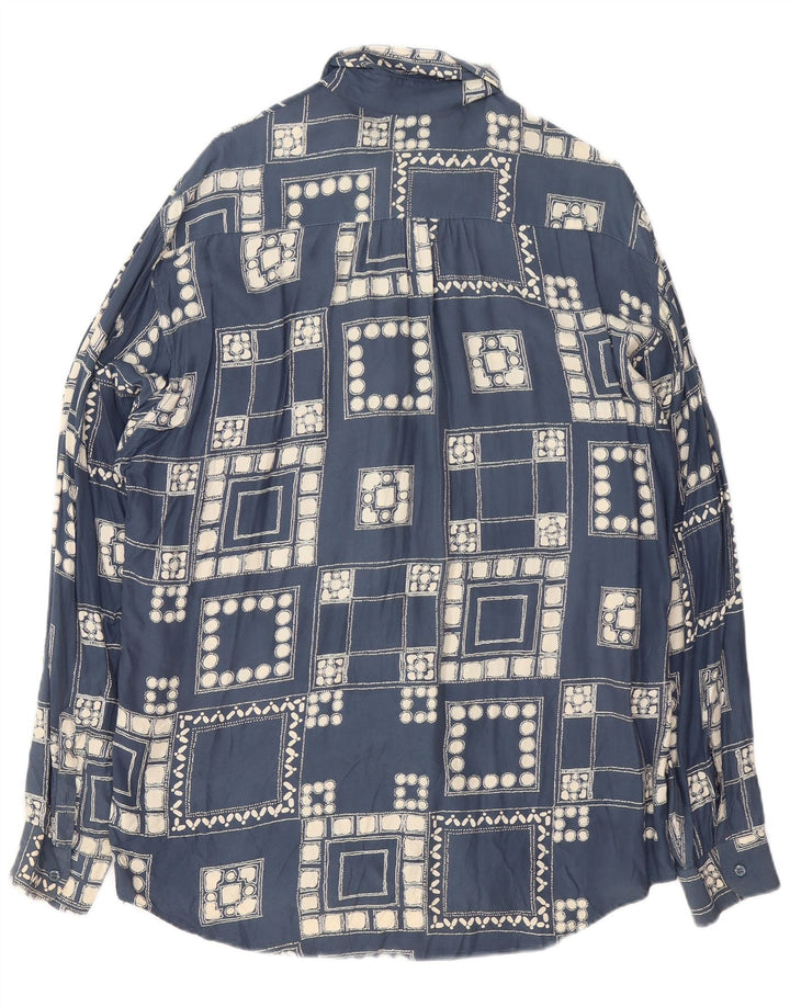 VINTAGE Herrenhemd groß marineblau geometrisch
