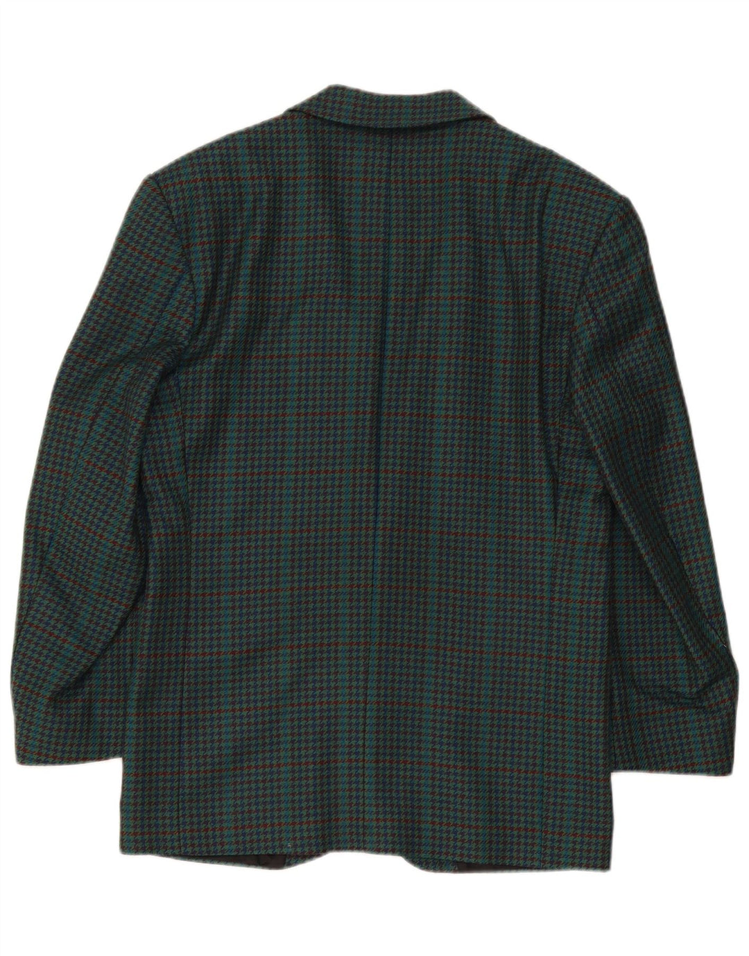 Vintage Herren 2-Knopf-Blazer-Jacke IT 46 Kleine grüne Hahnentritt-Schurwolle