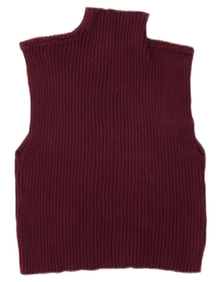 ZARA Damen Crop Vest Tank Top UK 12 Medium Burgund Viskose