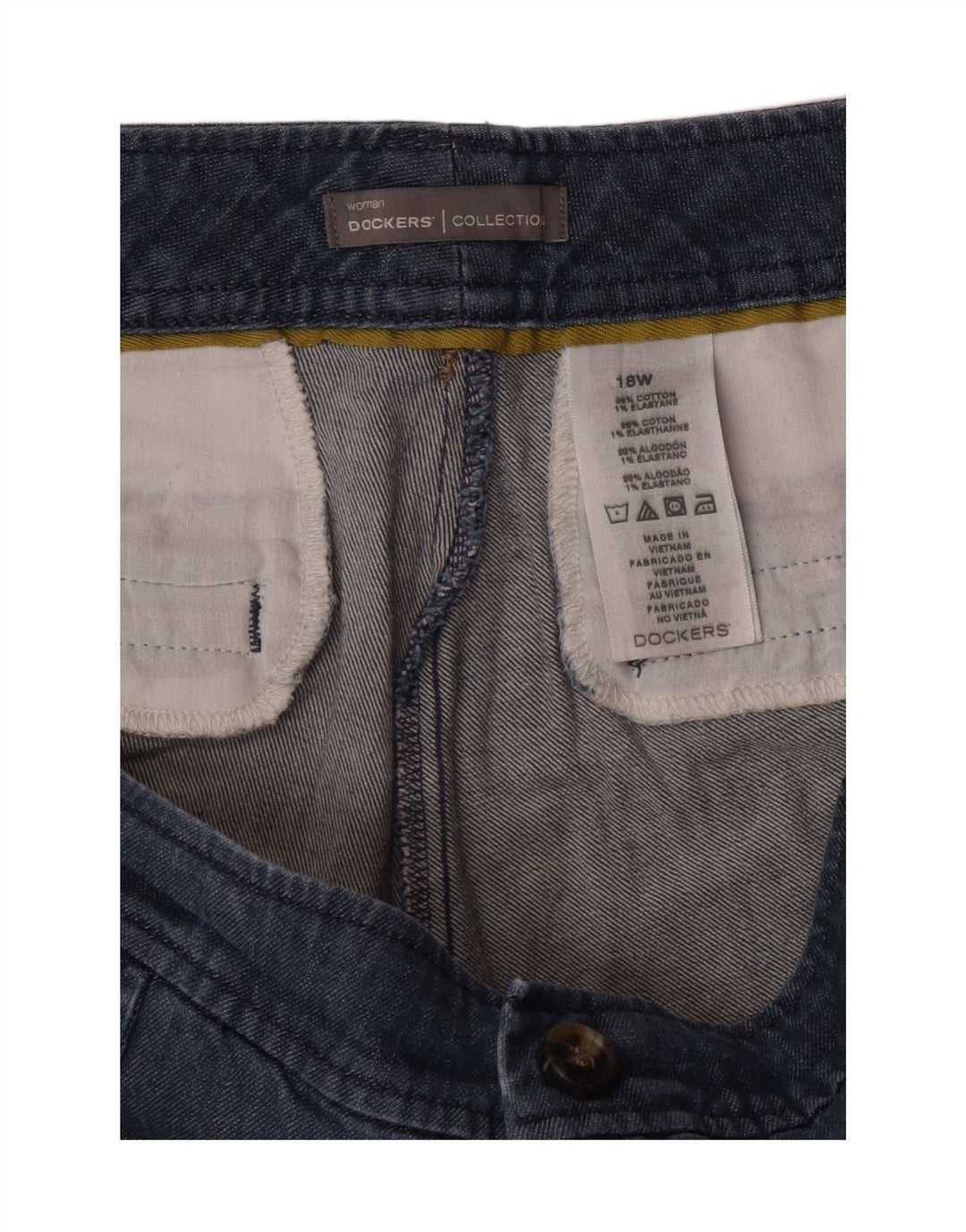 DOCKERS Womens Denim Shorts US 18 2XL W36 Blue Cotton Vintage Dockers and Second-Hand Dockers from Messina Hembry 
