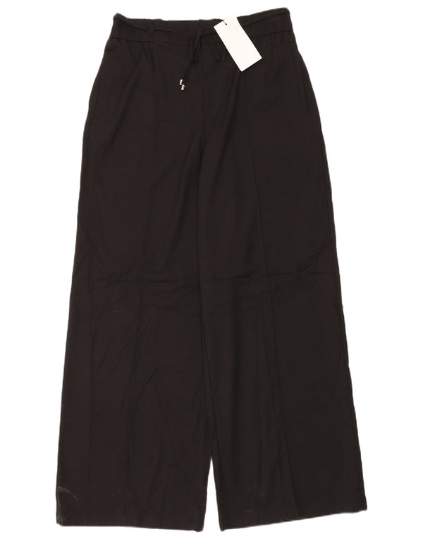 Zara Damen-Chinohose mit hoher Taille und weitem Bein, Größe L, W30, L32, Schwarz
