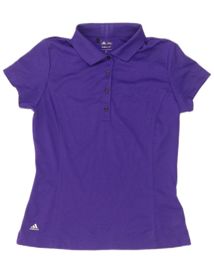 Adidas Damen Climalite Poloshirt UK 12 Medium Lila Polyester