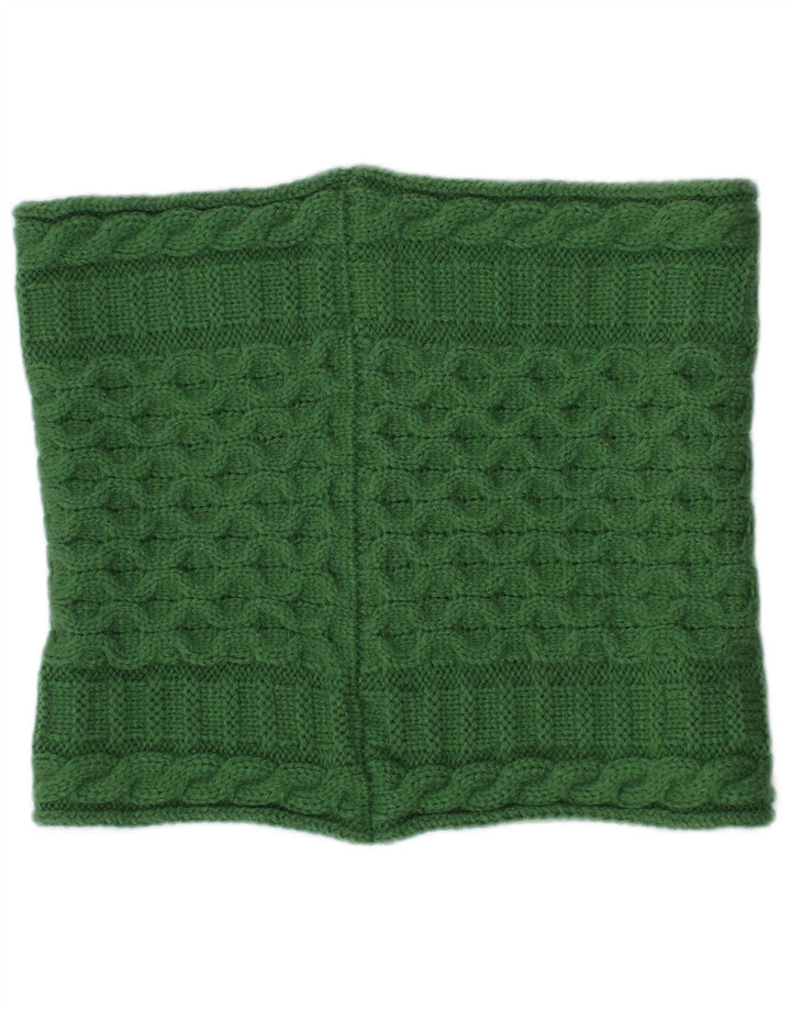 ARAN Womens Knit Cowl Scarf One Size Green Acrylic Classic