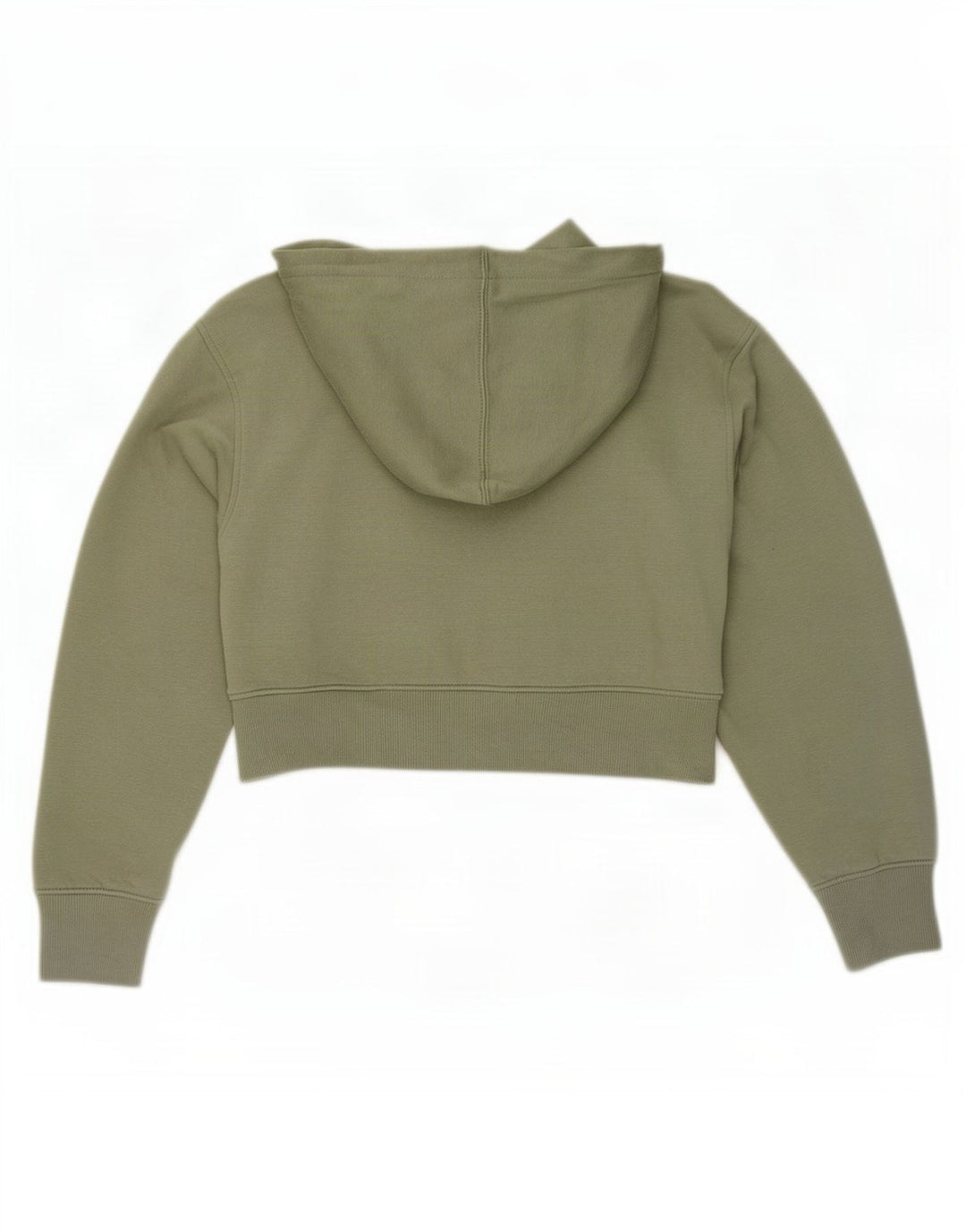 Zara Damen Crop Hoodie Pullover UK 10 Small Grün Polyester