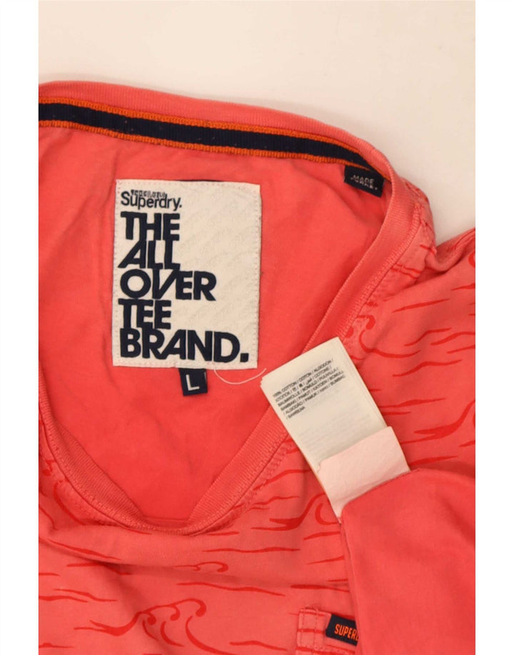 Superdry Herren-T-Shirt mit Grafik, Größe L, aus roter Baumwolle