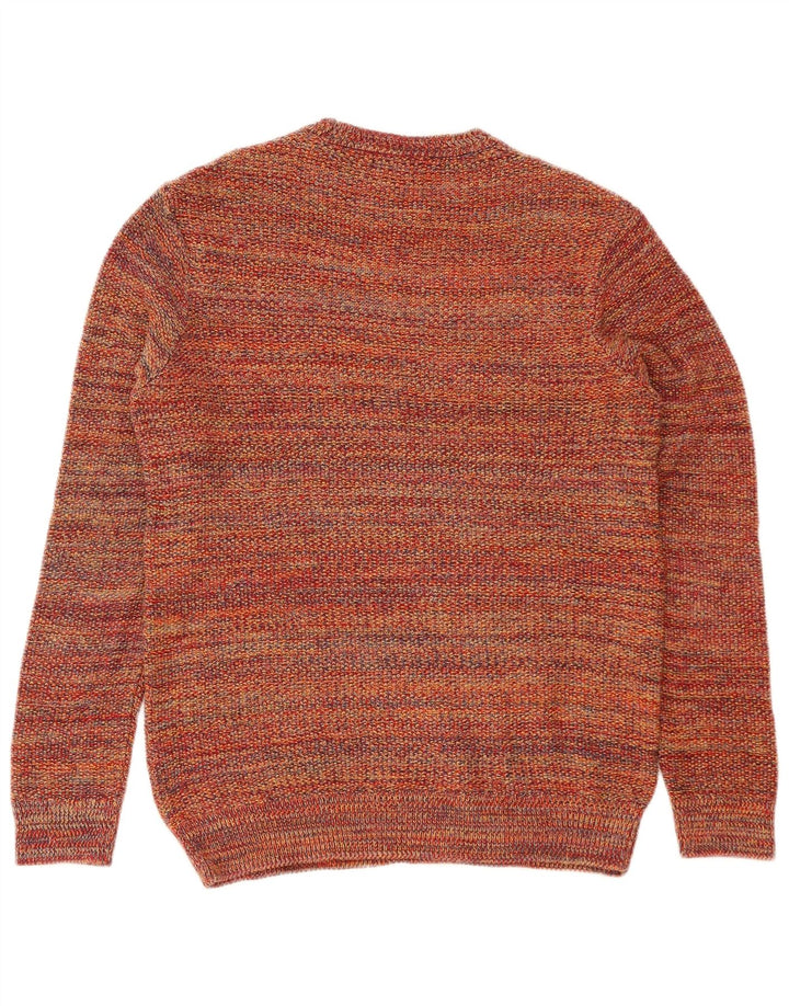 Zara Herren-Pullover mit Rundhalsausschnitt, mittelgroß, mehrfarbig, geflecktes Acryl