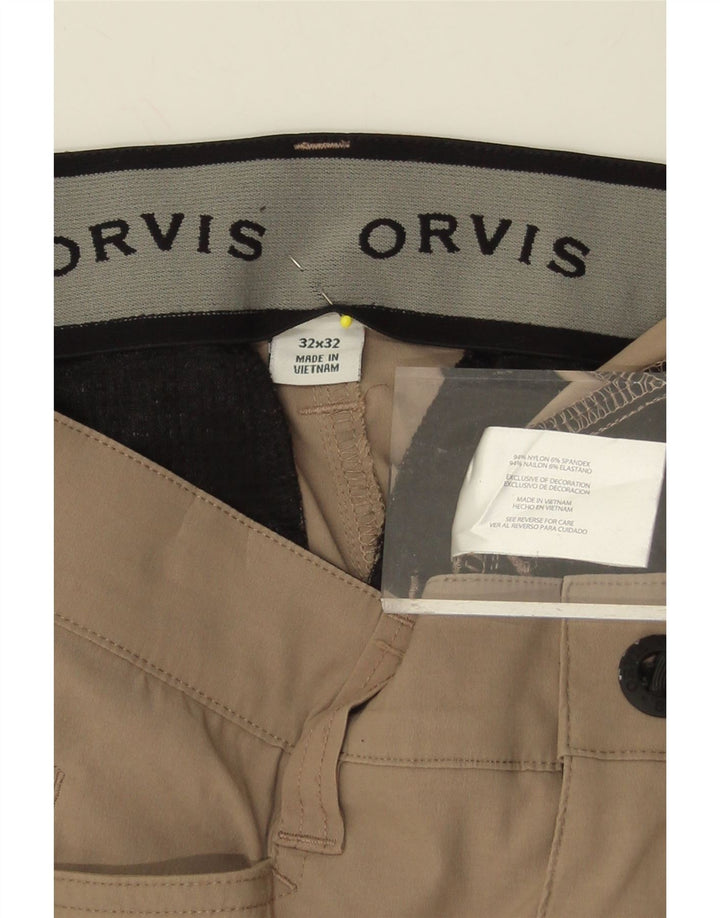 ORVIS Mens Straight Cargo Trousers W32 L32 Beige Nylon Vintage Orvis and Second-Hand Orvis from Messina Hembry 