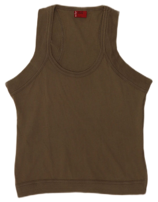 Levi's Damen Weste Top UK 12 Medium Khaki Baumwolle