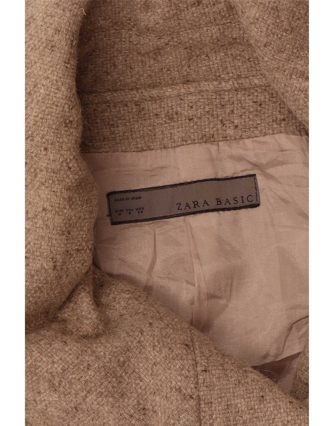 Zweireihiger Damenmantel von Zara UK 12 Mittelbeige meliert