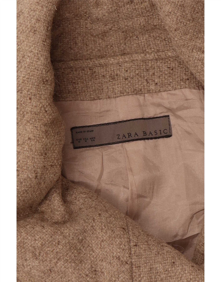 Zweireihiger Damenmantel von Zara UK 12 Mittelbeige meliert