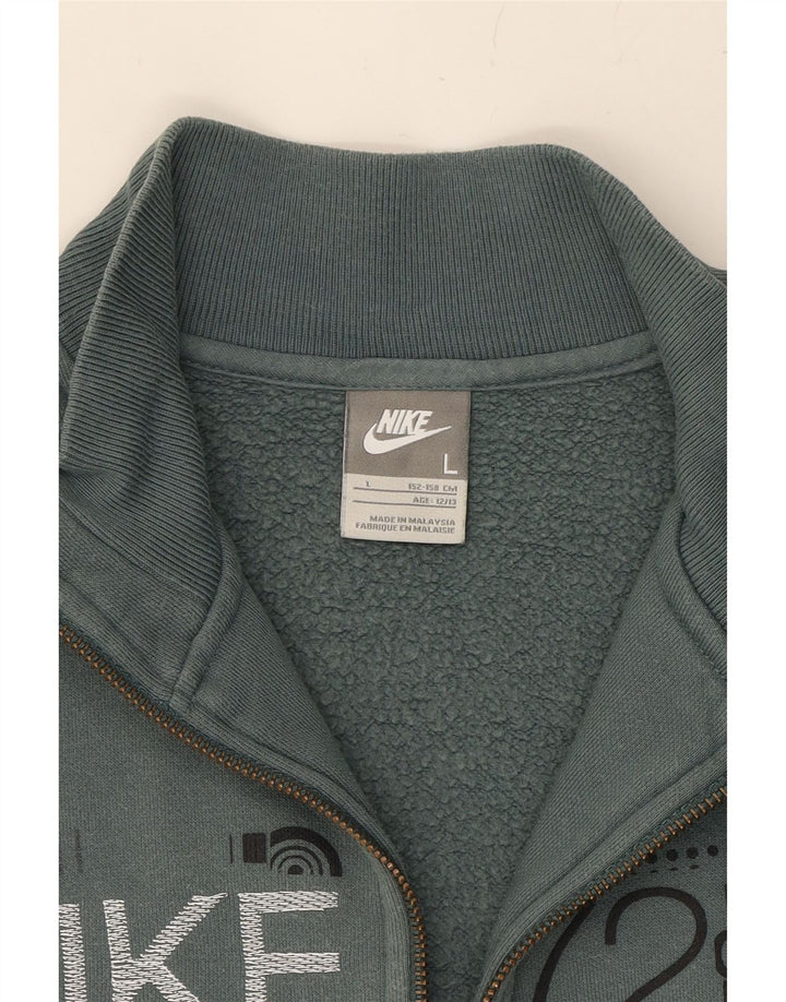 NIKE Boys Graphic Tracksuit Top Jacket 12-13 Years Large Green Cotton Vintage Nike and Second-Hand Nike from Messina Hembry 
