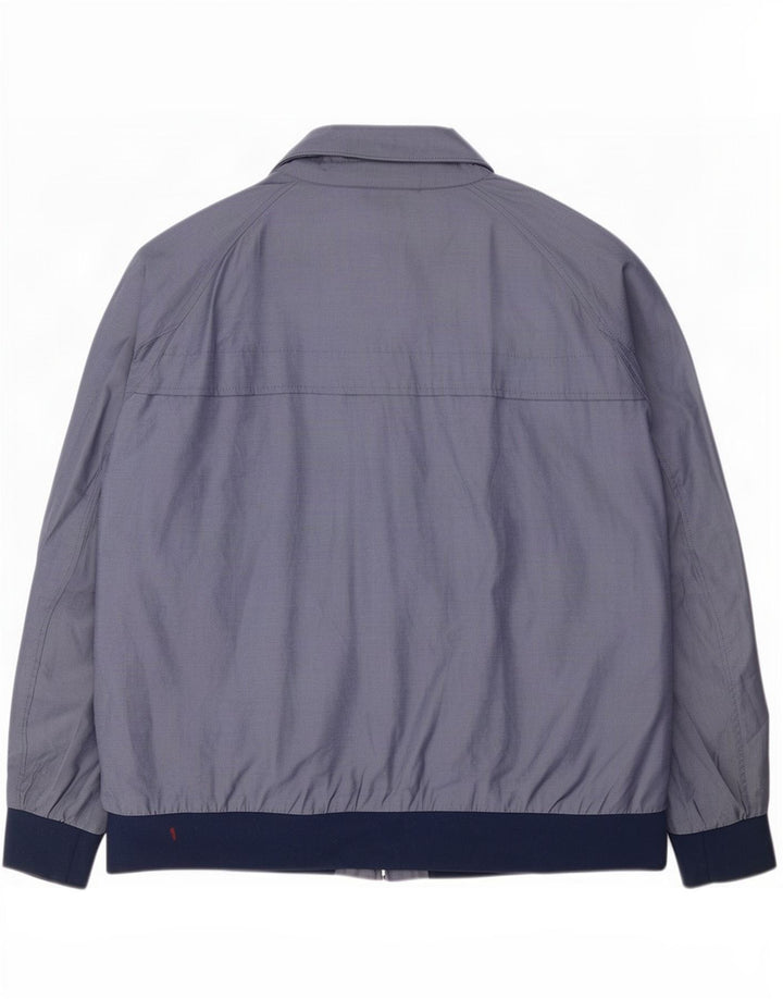 Marks & Spencer Herren Bomberjacke UK 46 3XL Blaue Colourblock-Baumwolle
