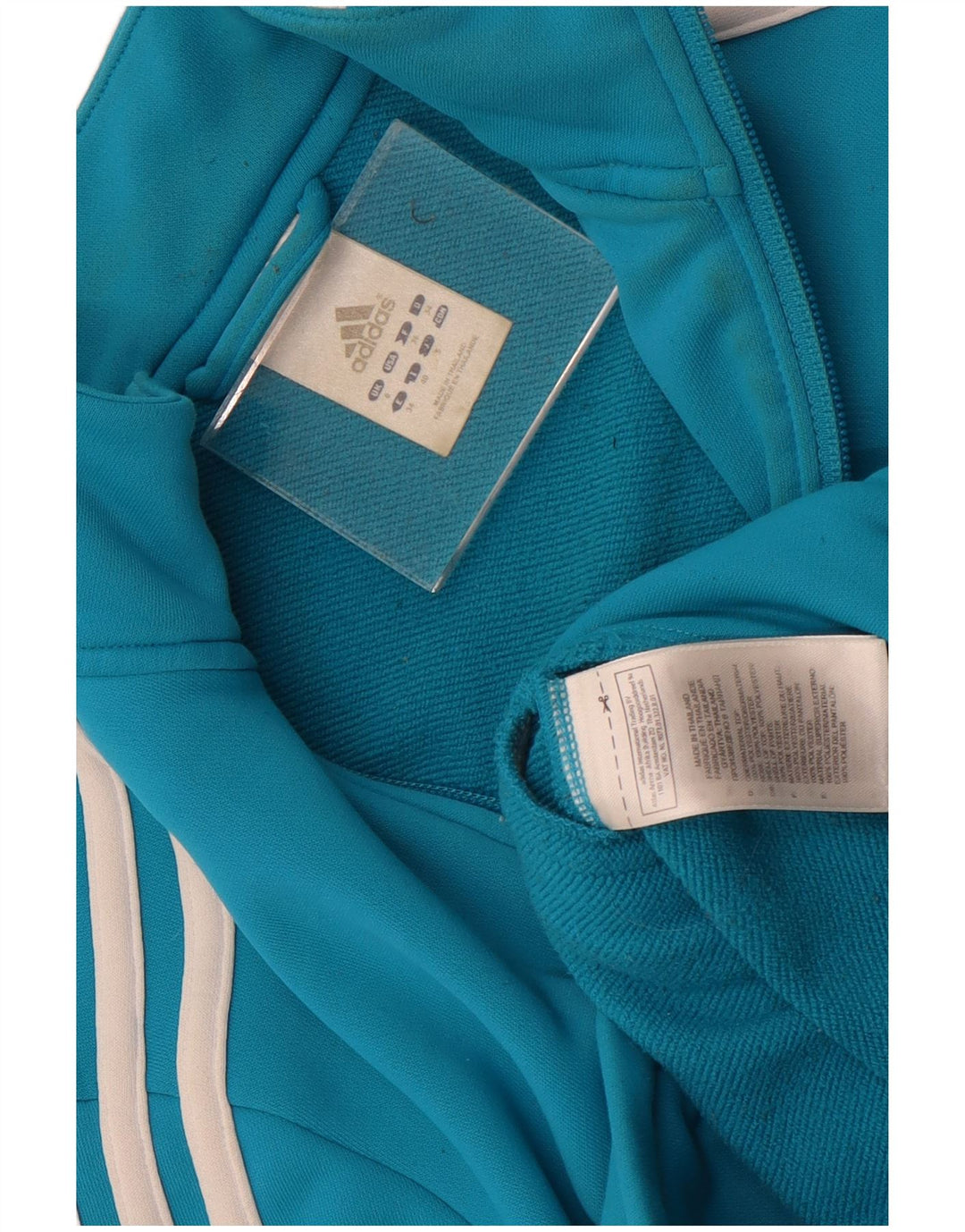 Adidas Damen Trainingsanzug Top Jacke UK 8 Small Blau Polyester
