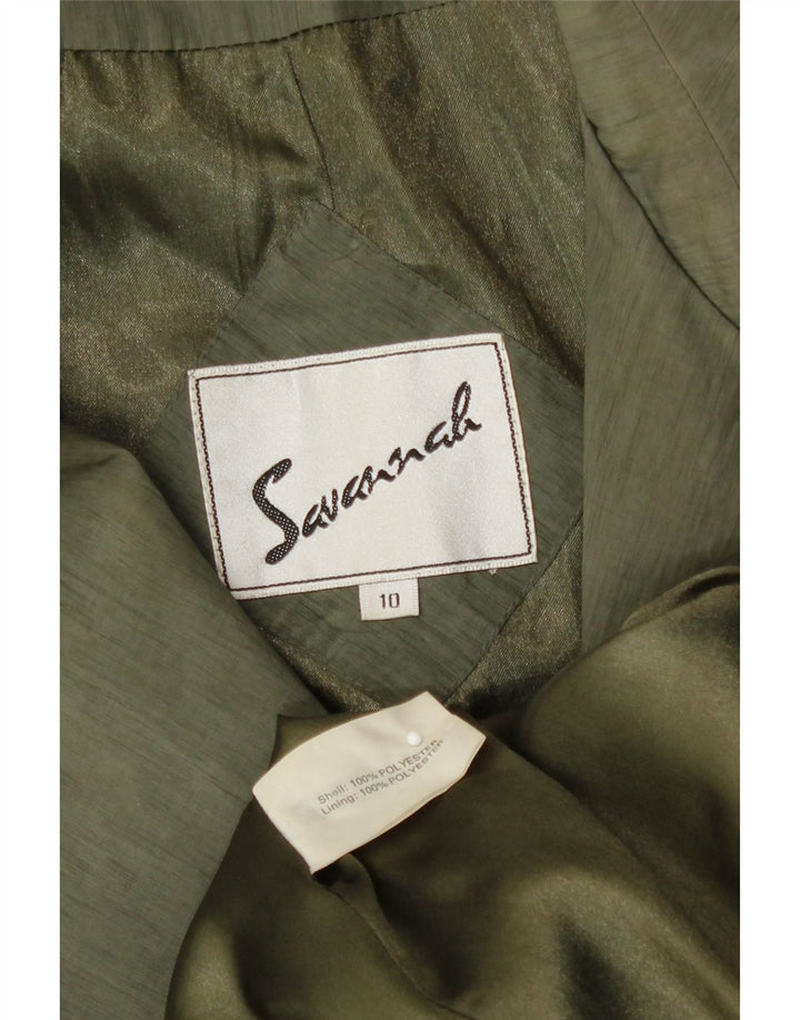 Savannah Womens Übergroßer Trenchcoat UK 10 Small Grün Polyester