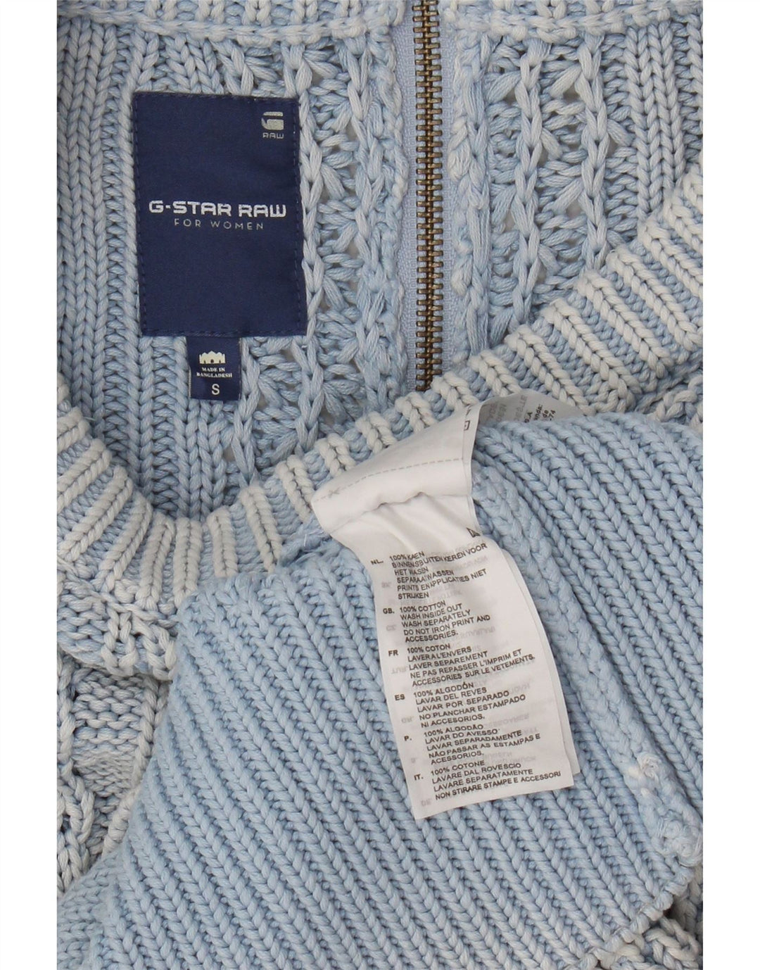 G-Star Damen Übergroßes Pulloverkleid UK 10 Small Blaue Baumwolle