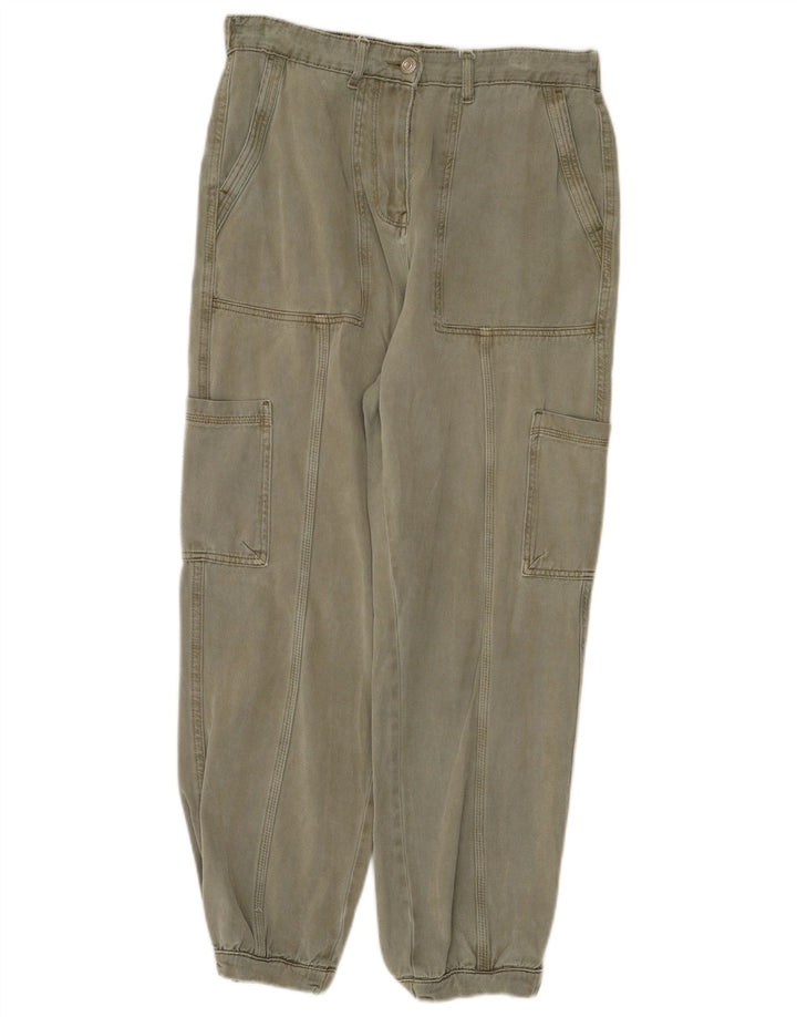 Marks & Spencer Damen Crop Cargohose UK 12 Medium W30 L26 Khaki