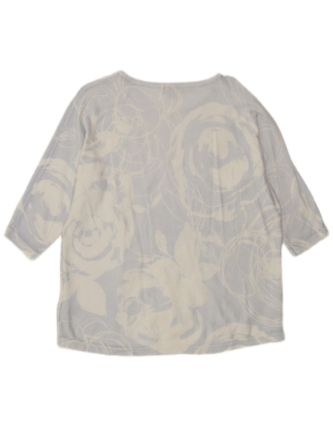 Phase Eight Damen-Top, 3/4-Ärmel, UK-Größe 12, mittelblau, geblümt, Baumwolle