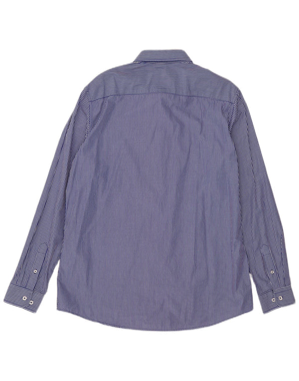 Crew Clothing Herren Slim Fit Hemd XL blau gestreift aus Baumwolle
