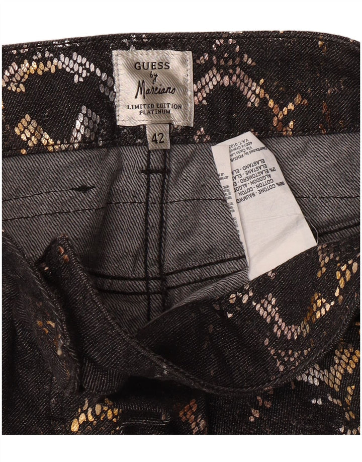 Guess By Marciano Damen Jeansrock IT 42 Medium W30 Schwarze Baumwolle