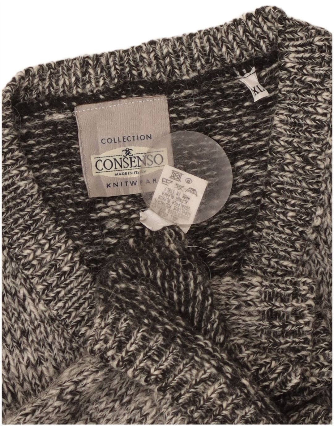 Consenso Herren-Pullover mit V-Ausschnitt, XL, grau gesprenkelte Wolle