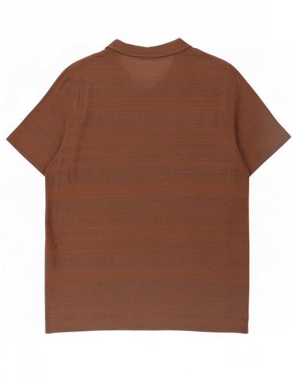 Perte by Krizia Damen Kurzarmhemd UK 16 Large Braun gestreift