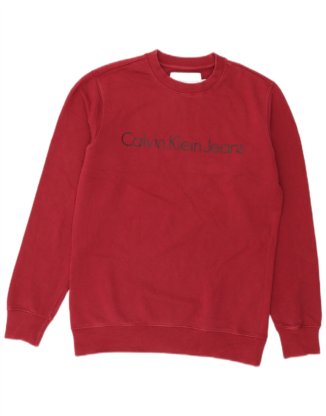 Calvin Klein Jeans Herren-Sweatshirt mit Grafik, Größe S, rote Baumwolle