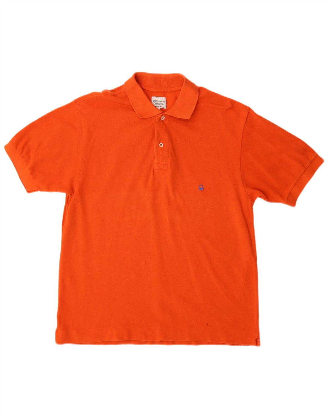 Benetton Herren-Poloshirt aus mitteloranger Baumwolle