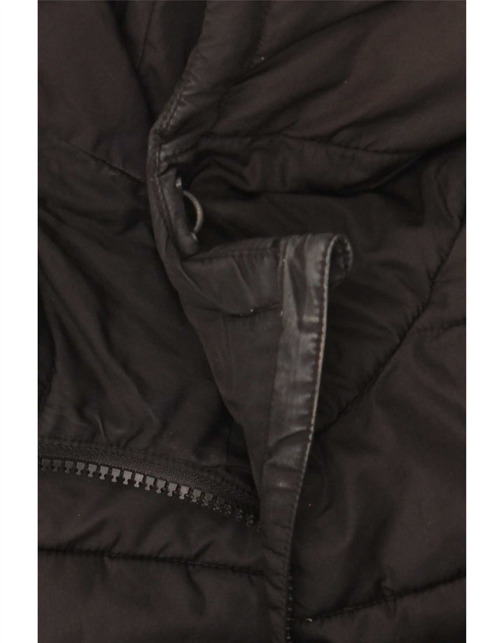 Superdry Wattierte Damenjacke mit Kapuze, UK 12, Mittelschwarz, Polyester