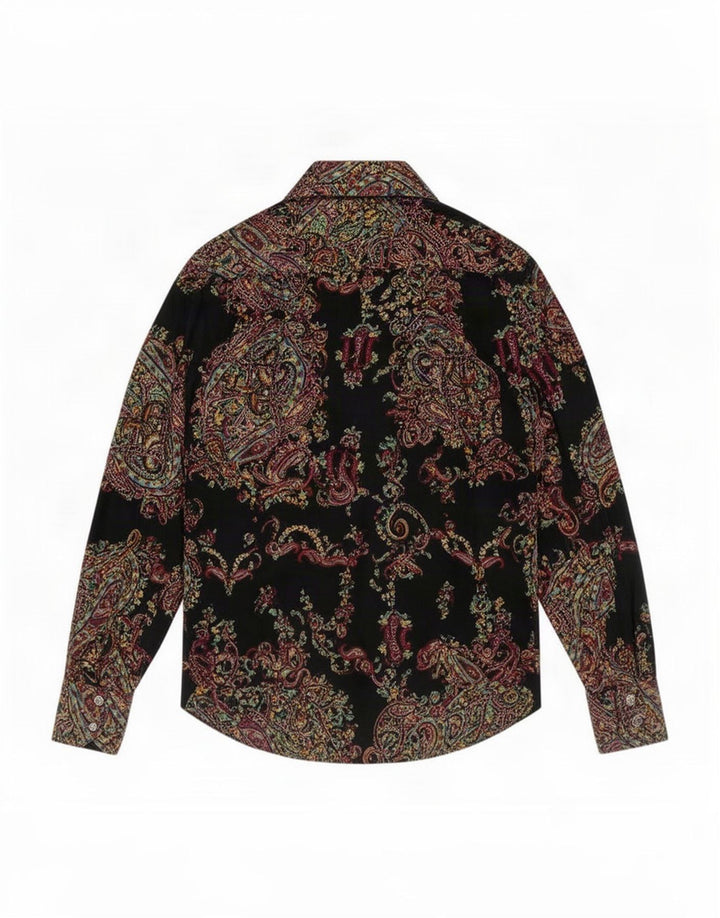 Etro Damenhemd IT 44 Mittelschwarze Paisley-Baumwolle