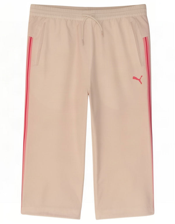Puma Damen Capri-Trainingshose UK 8 Small White Colourblock Cotton