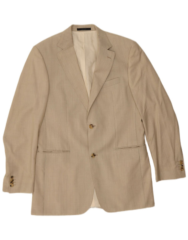 Joop Herren-Blazer mit 2 Knöpfen, IT 48, mittelbeige, Nadelstreifen-Schurwolle