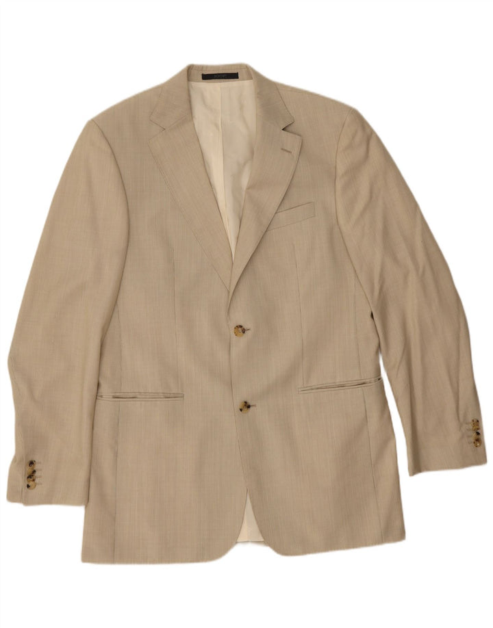 Joop Herren-Blazer mit 2 Knöpfen, IT 48, mittelbeige, Nadelstreifen-Schurwolle