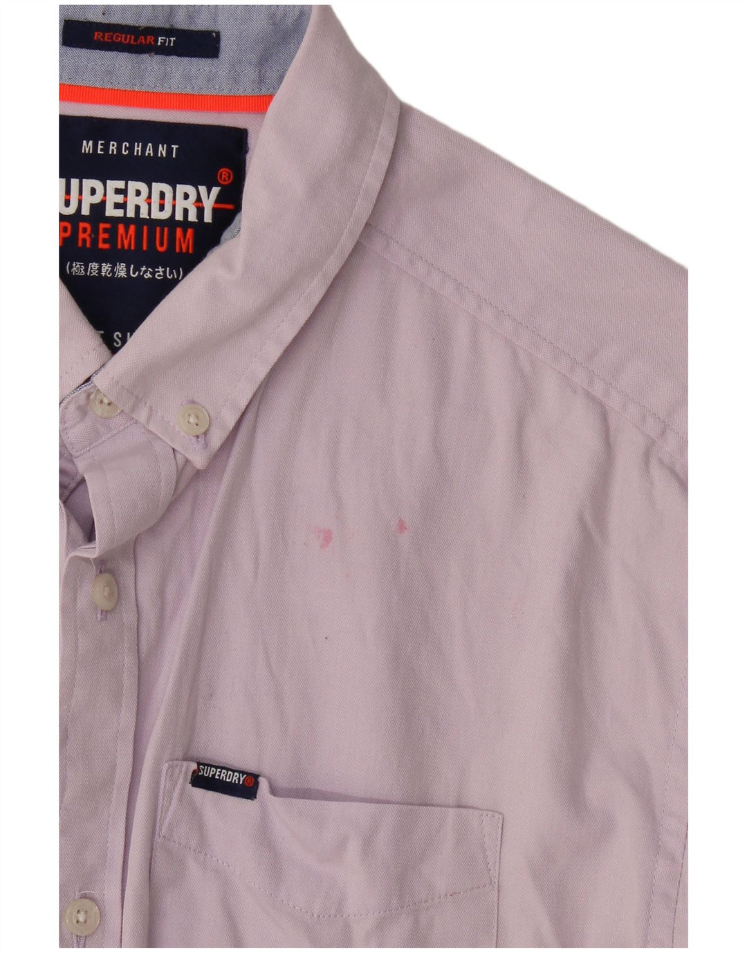 Superdry Herren-Hemd mit normaler Passform, Größe S, Rosa