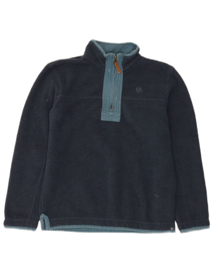 Fat Face Jungen-Fleecepullover mit Reißverschluss am Hals, 10–11 Jahre, marineblaues Polyester