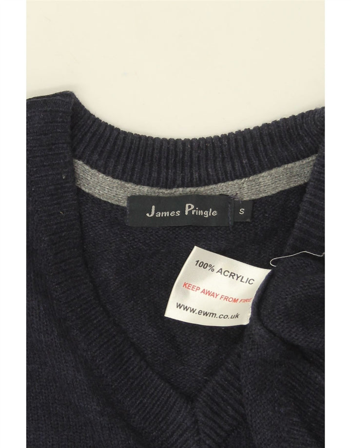 James Pringle Herren-Pullover mit V-Ausschnitt, klein, marineblaues Acryl
