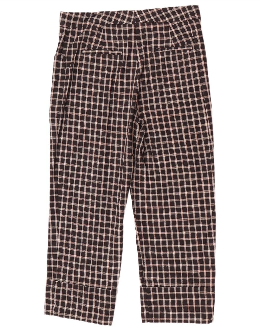 Kurze Hose von Zara für Damen, mittelgroß, W28, L23, schwarz karierte Baumwolle
