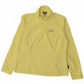 JACK WOLFSKIN Womens Zip Neck Fleece Jumper UK 16 Large Yellow Polyester