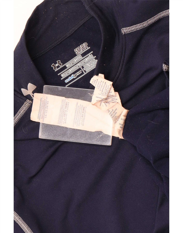 Under Armour Herren Cold Gear Graphic Top Langarm Small Marineblau gestreift
