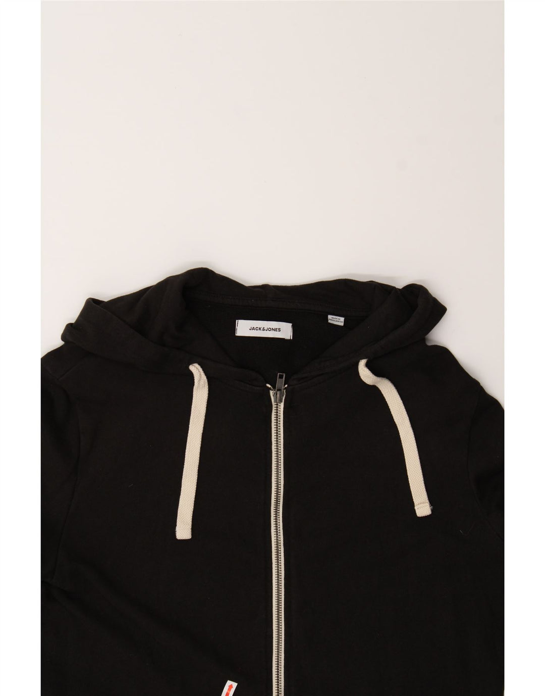 JACK & JONES Mens Zip Hoodie Sweater Small Black Cotton Vintage Jack & Jones and Second-Hand Jack & Jones from Messina Hembry 