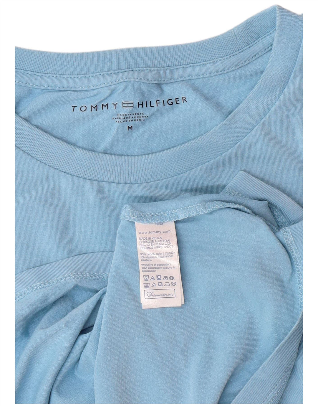 TOMMY HILFIGER Herren T-Shirt Top mittelblaue Baumwolle