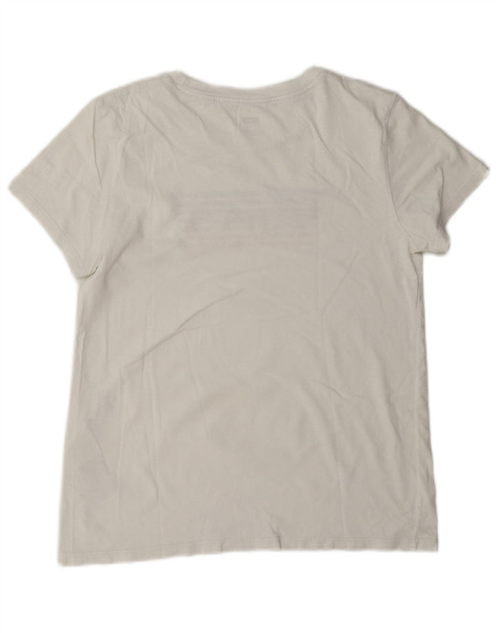 Levi's Damen-T-Shirt mit Grafik, UK 14, mittelweiße Baumwolle