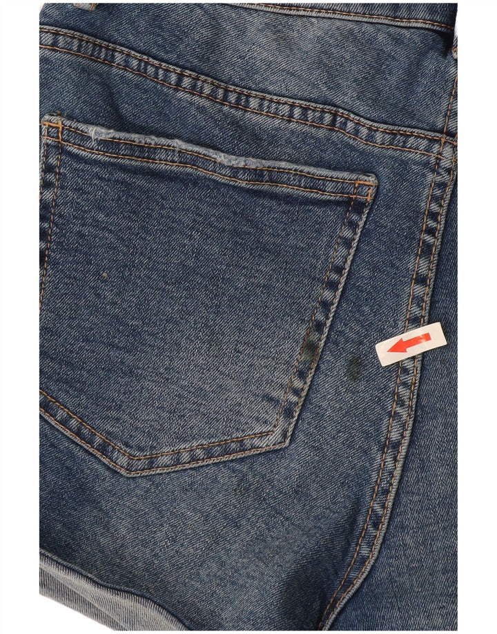 Zara Damen Distressed Denim Shorts EU 36 XS W26 Blau