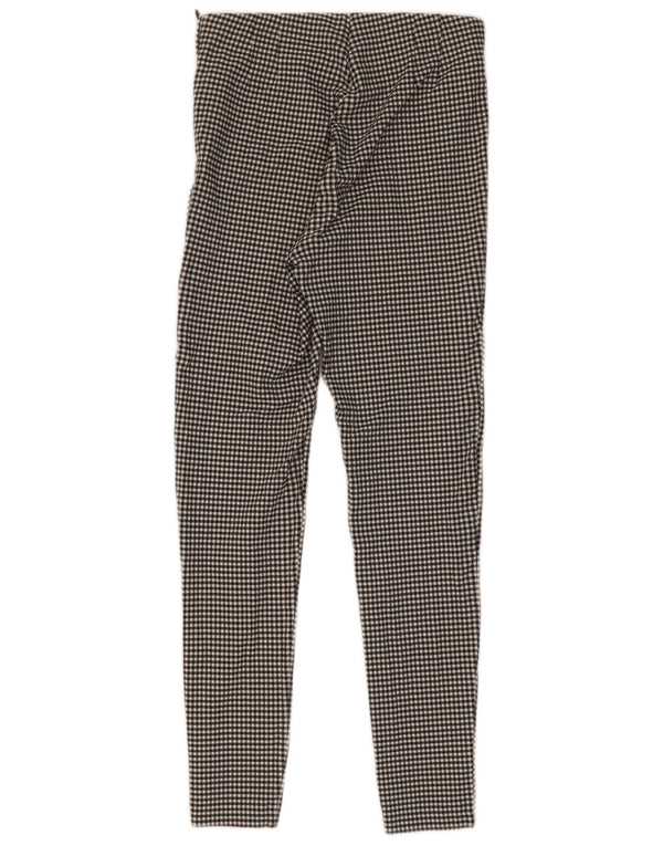 Zara Damen Leggings UK 8 Small Schwarz Gingham Viskose