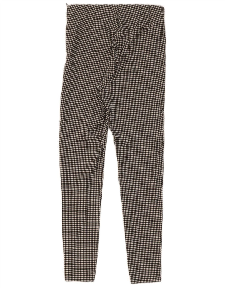Zara Damen Leggings UK 8 Small Schwarz Gingham Viskose