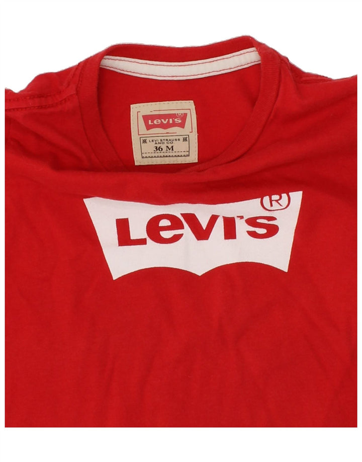 LEVI'S Boys Graphic T-Shirt Top 2-3 Years Red Cotton Vintage Levi's and Second-Hand Levi's from Messina Hembry 