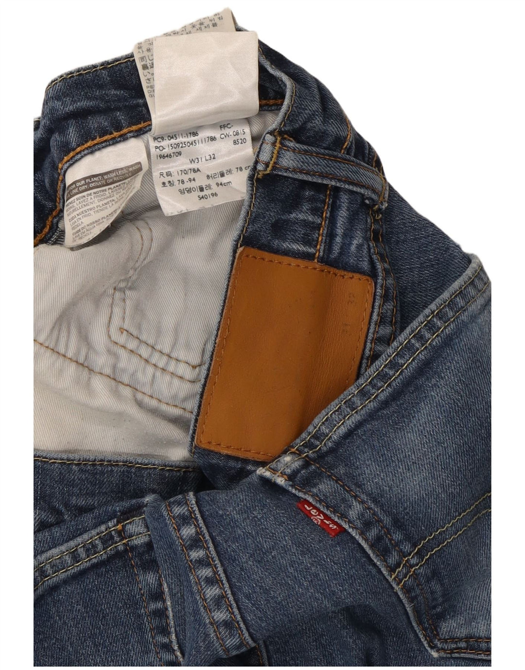 LEVI'S Womens 511 Slim Jeans W31 L32 Blue Cotton