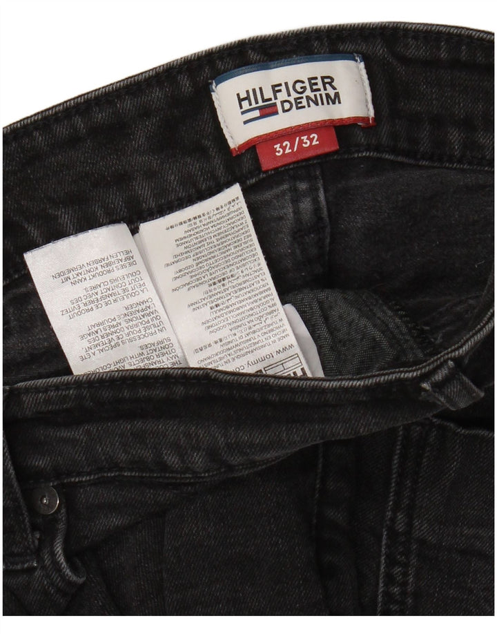 Tommy Hilfiger Herren Slim Jeans W32 L32 Schwarz Baumwolle