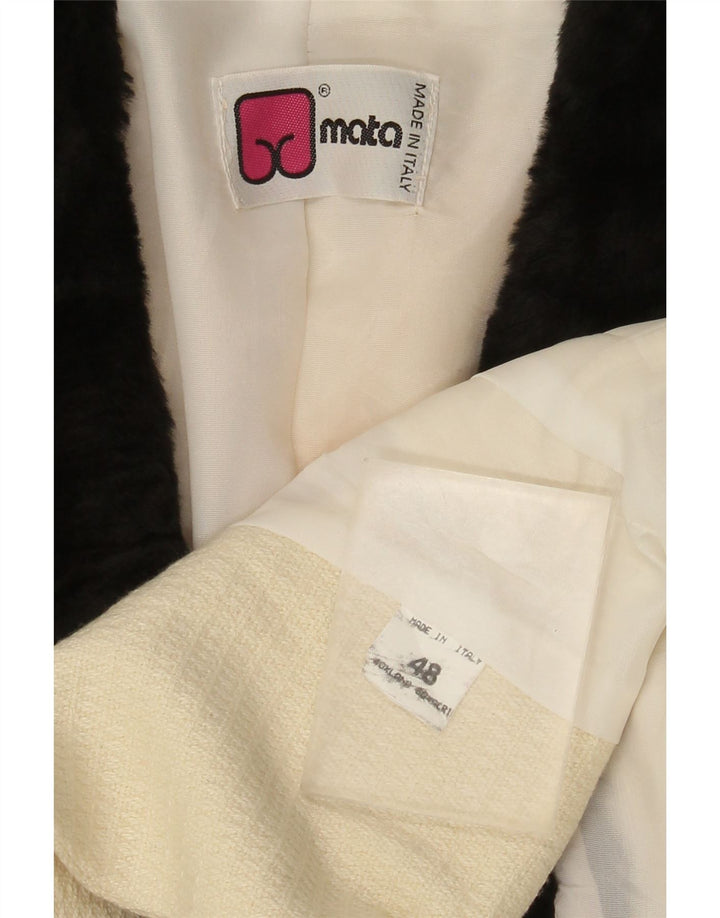 Vintage Herren Blazer Jacke IT 48 Medium Off White Colourblock