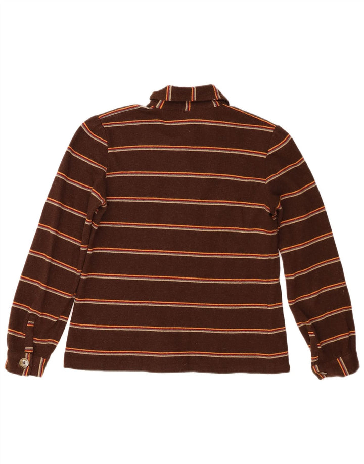 Vintage Damen Pullover Shirt IT 46 Groß Braun gestreift